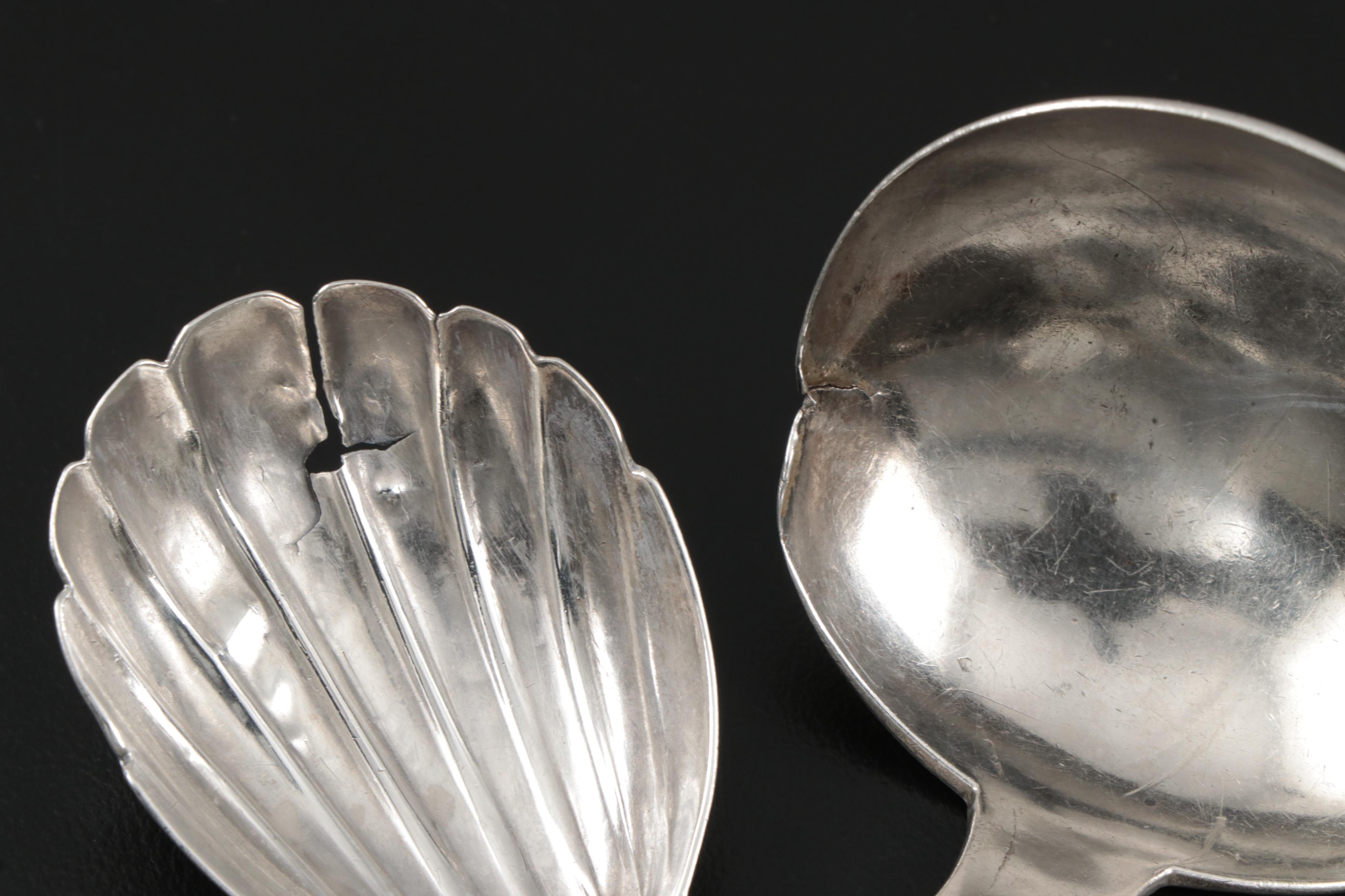 E. & D. Kinsey Fiddle Handle Coin Silver Spoons, Mid-19th Century