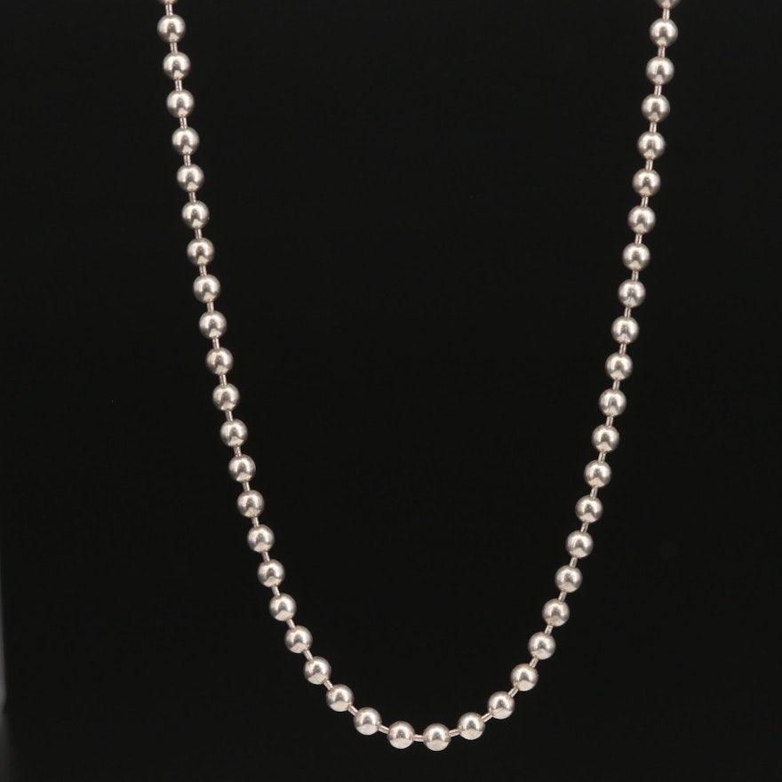 Tiffany & Co. Sterling Silver Beaded Chain Necklace