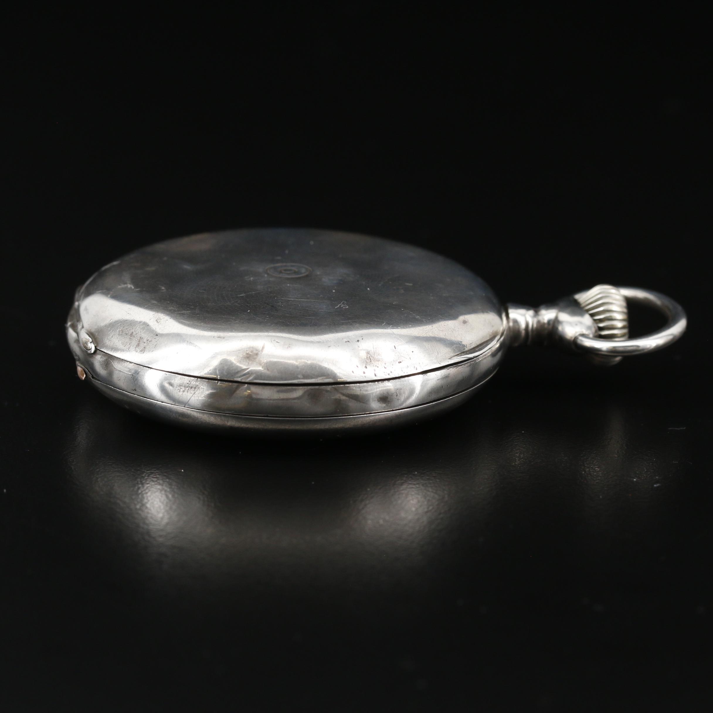 Antique Tavannes 875 Silver Hunter Case Pocket Watch