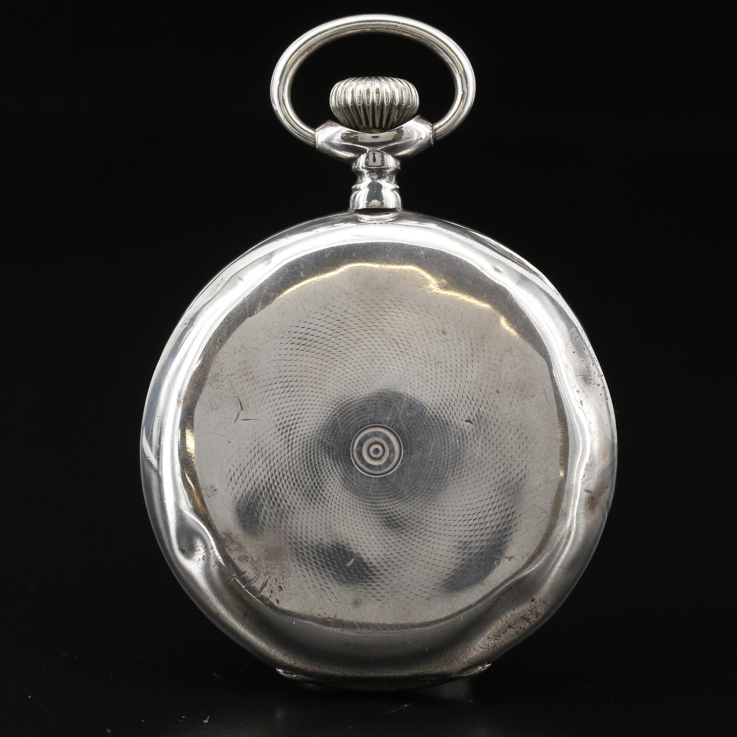 Antique Tavannes 875 Silver Hunter Case Pocket Watch
