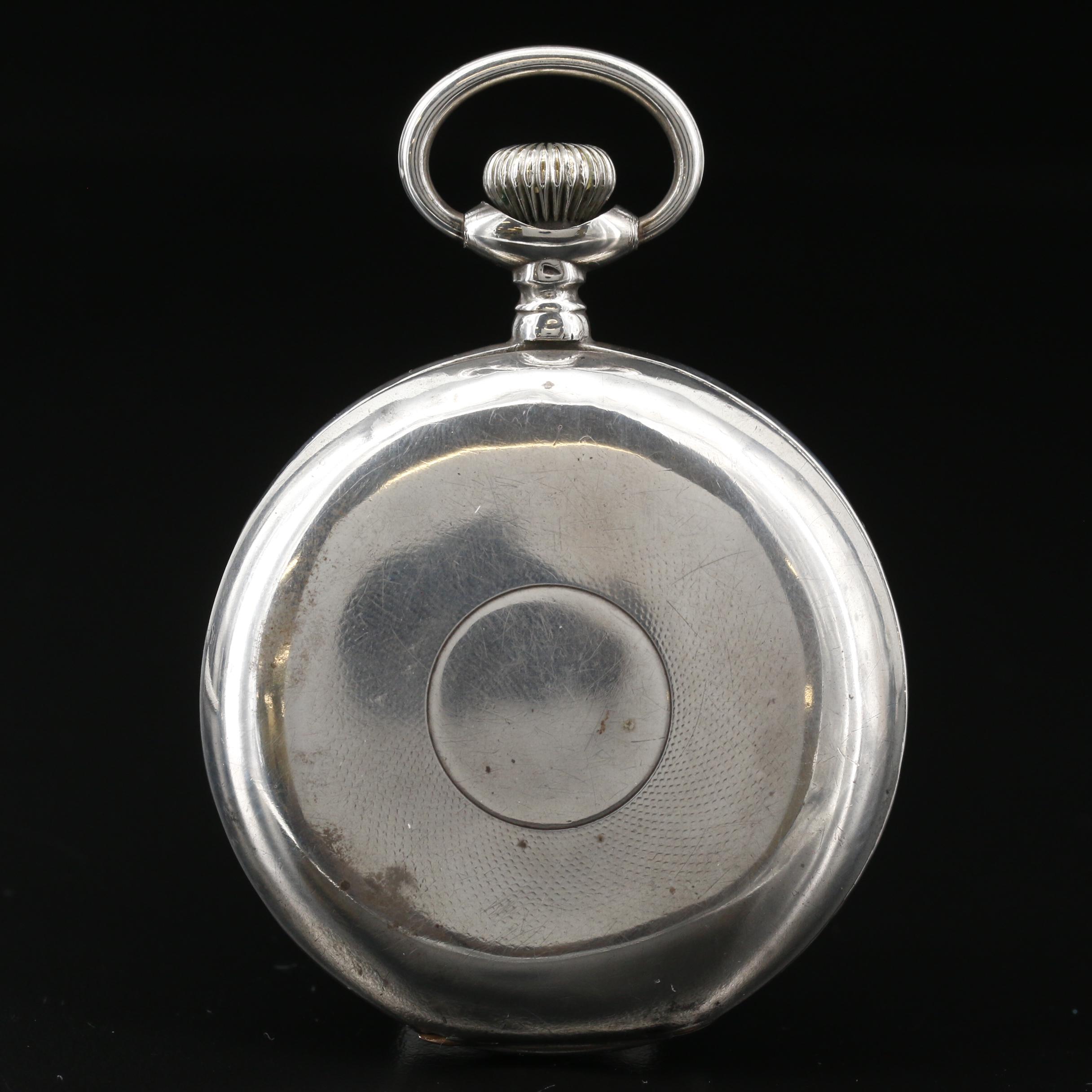 Antique Tavannes 875 Silver Hunter Case Pocket Watch