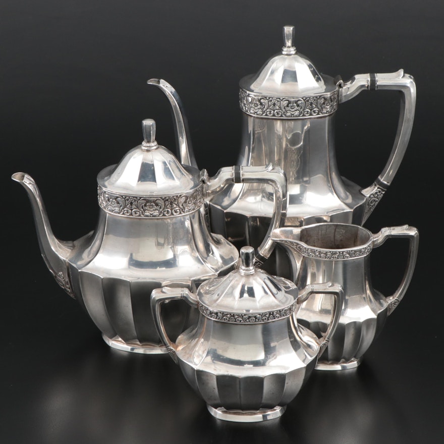 Oneida "Coronation" Silver Plate Coffee and Tea Set
