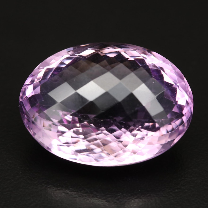 Loose Checkerboard Oval Faceted 41.90 CT Amethyst