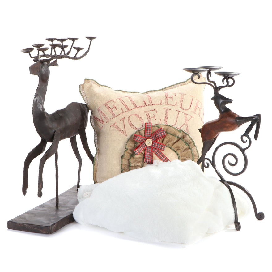 Metal Reindeer Candle Holders and Other Christmas Décor