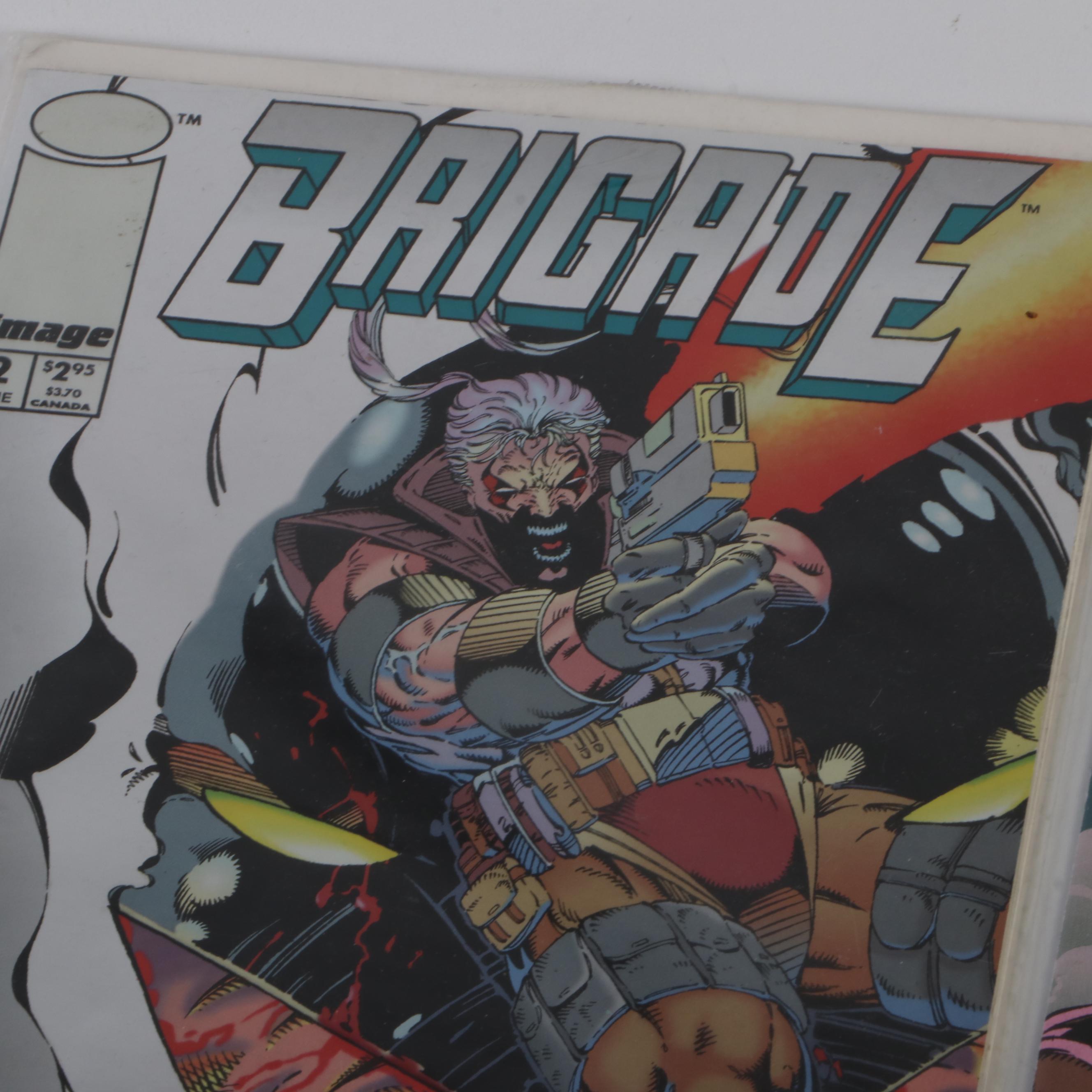 "WildC.A.T.s (Signed), " "Youngblood," and "Brigade" Comics