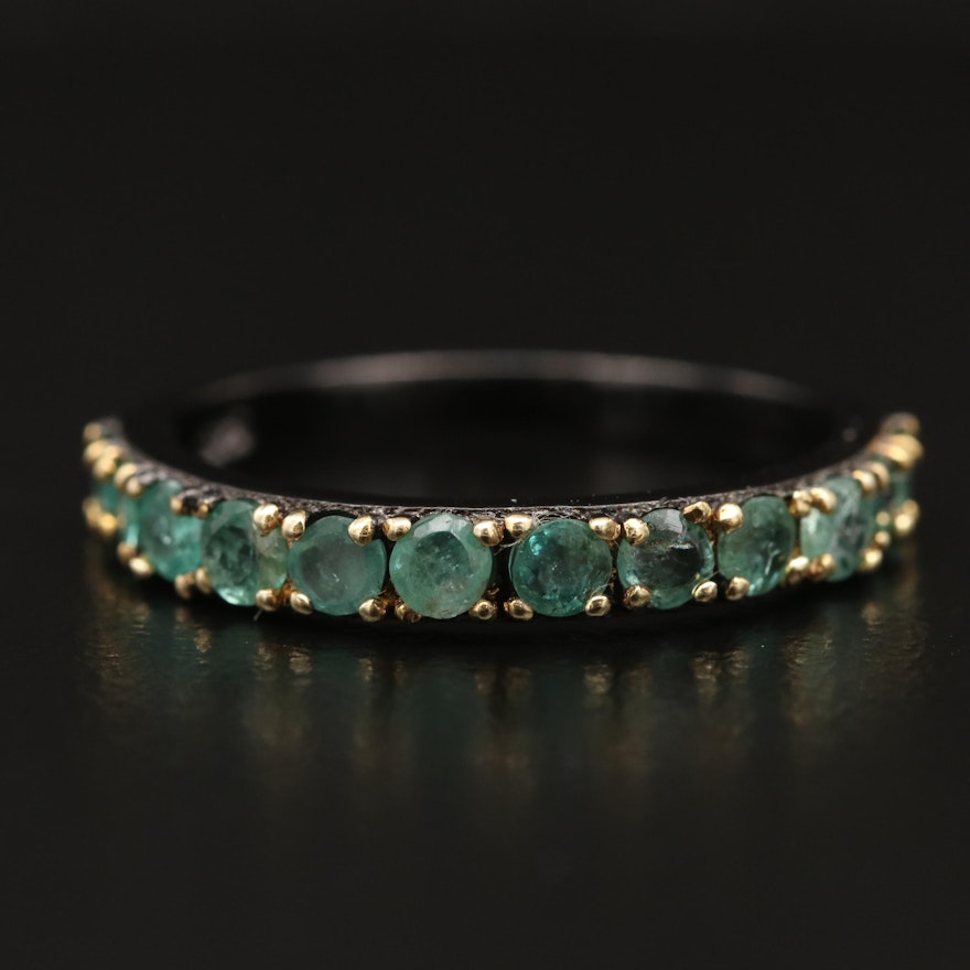 Sterling Emerald Band