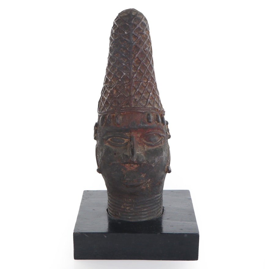 Edo Style "Iyoba" Queen Mother Memorial Head, Nigeria