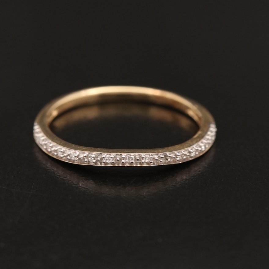 10K Diamond Curved Band