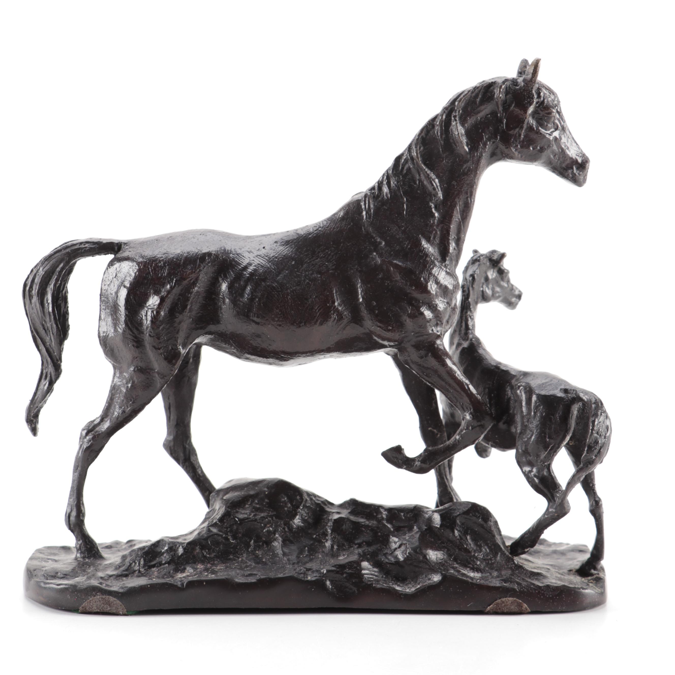 Equestrian Bronze Sculpture in the Style of Pierre Jules Mene