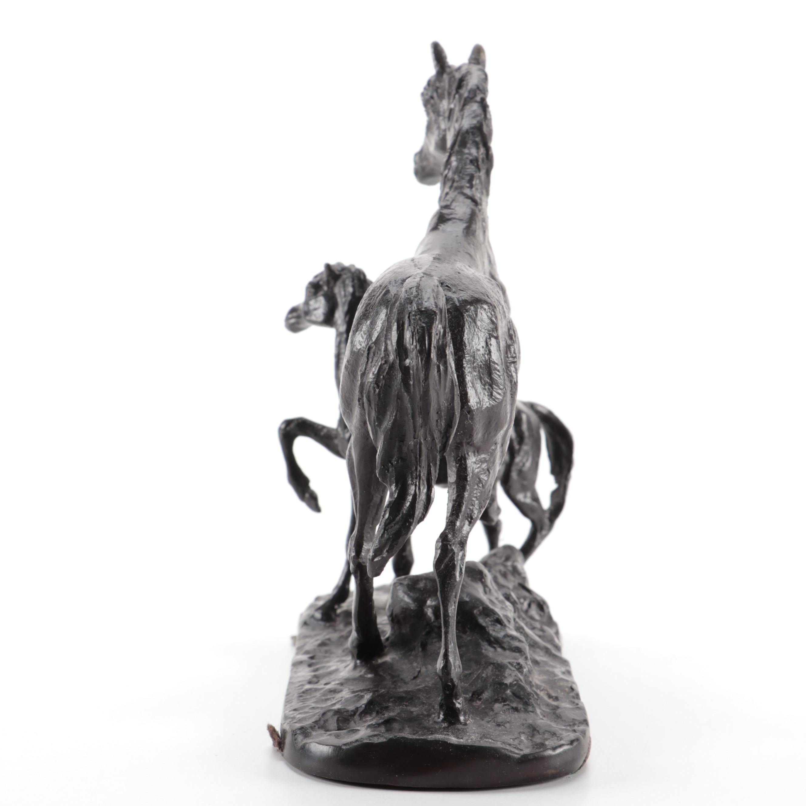 Equestrian Bronze Sculpture in the Style of Pierre Jules Mene