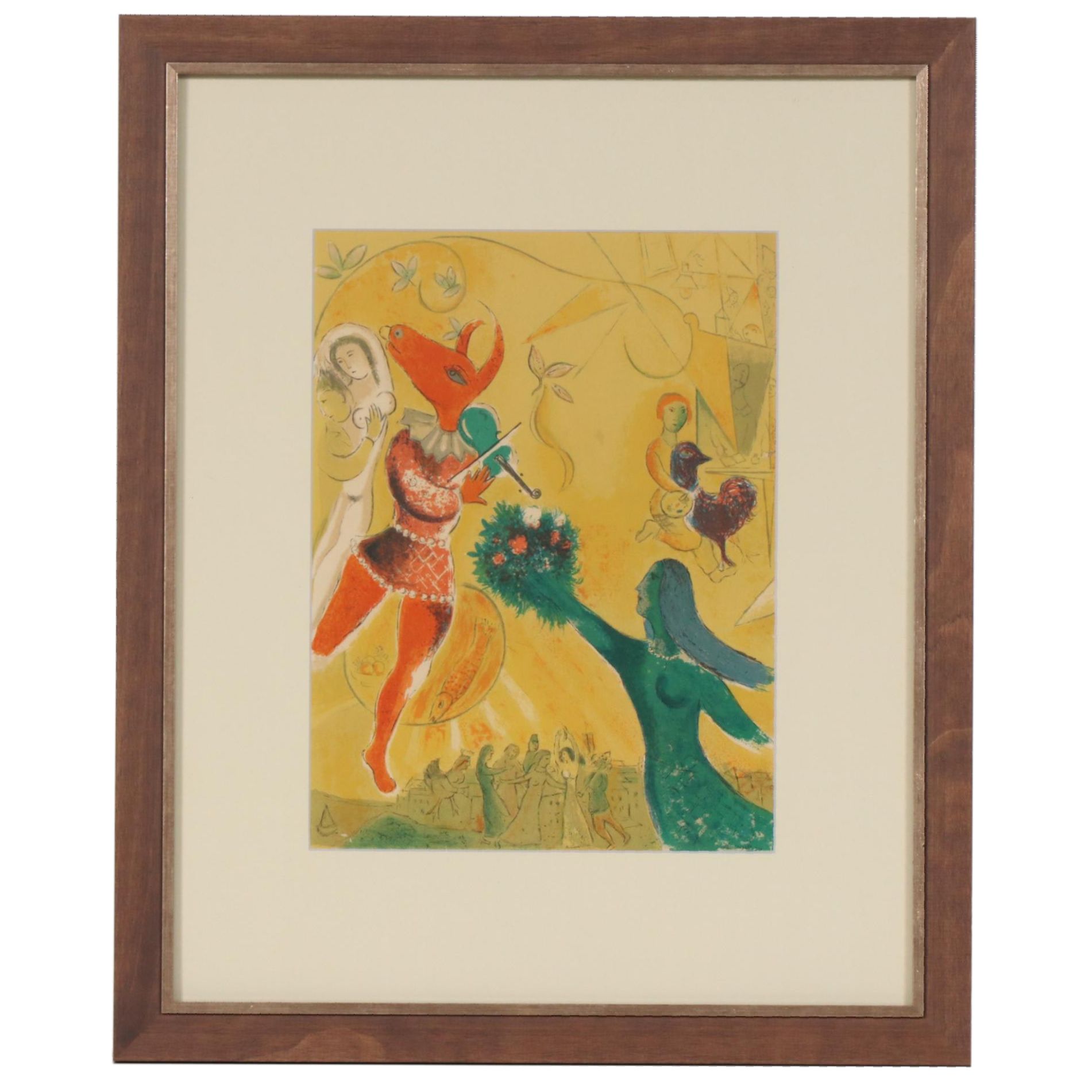 Lithograph after Marc Chagall  "The Dance and the Circus"