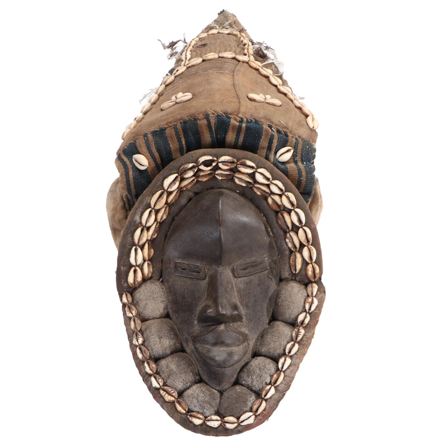 Dan Hand-Carved Wood Mask with Embellishments, West Africa