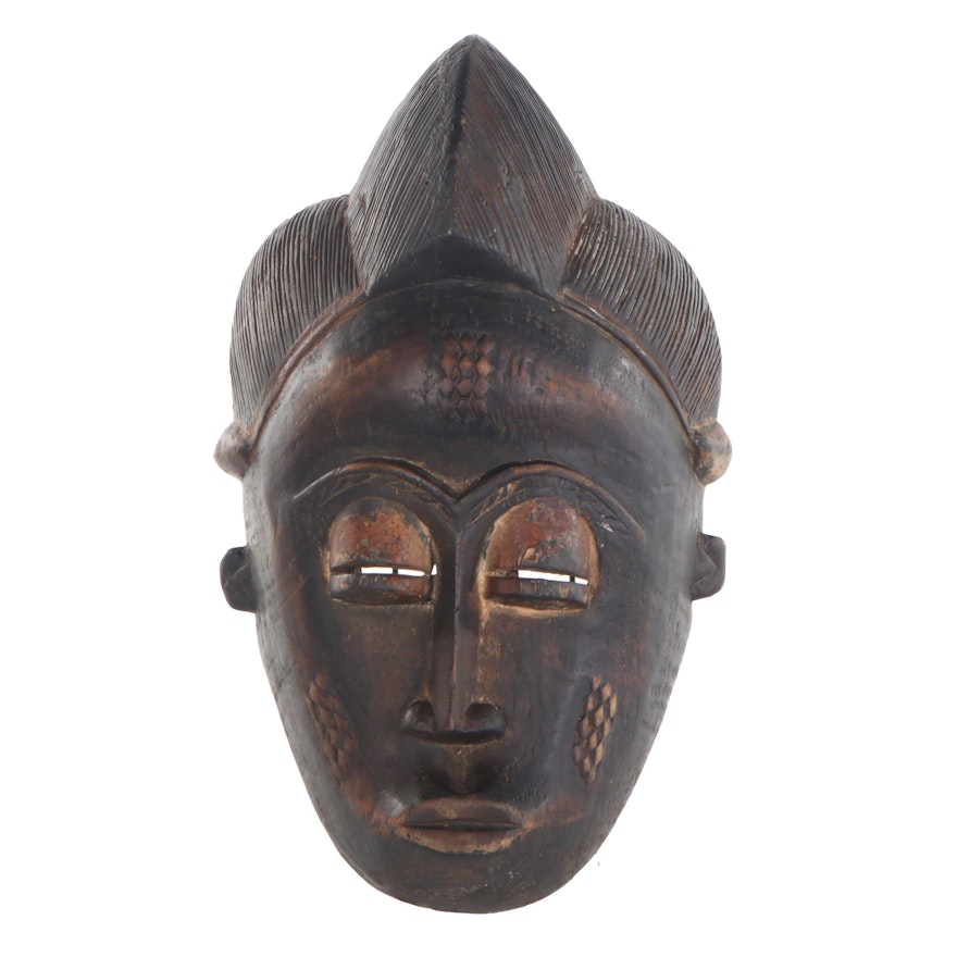 Baule-Yaure Style Carved Wood Mask, Côte d'Ivoire