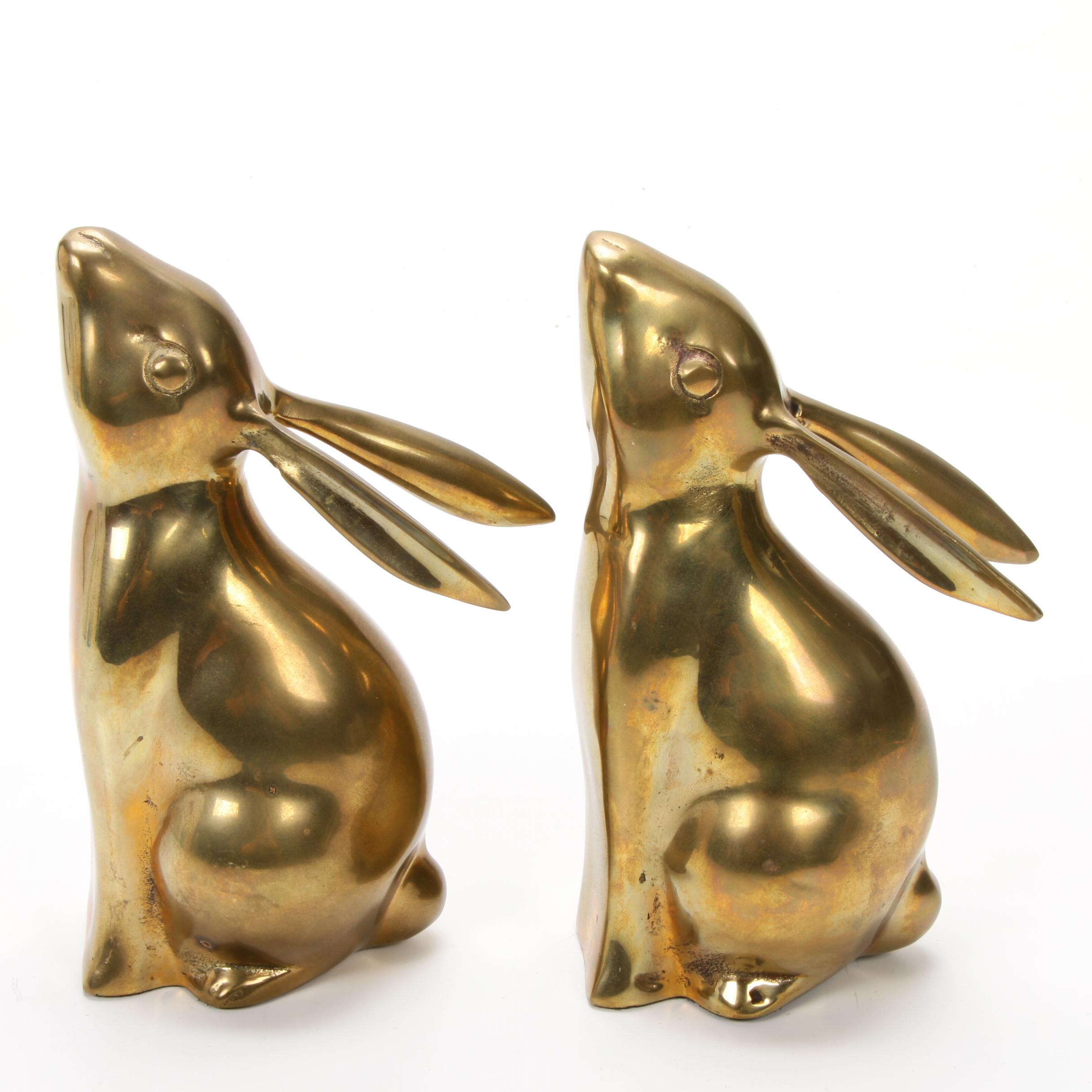Brass Bunny Rabbit Bookends EBTH