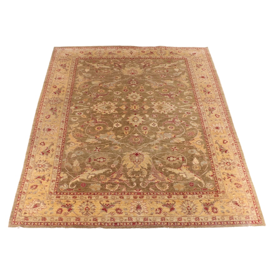 9'11 x 13'1 Hand-Knotted Indian Numani Wool Rug