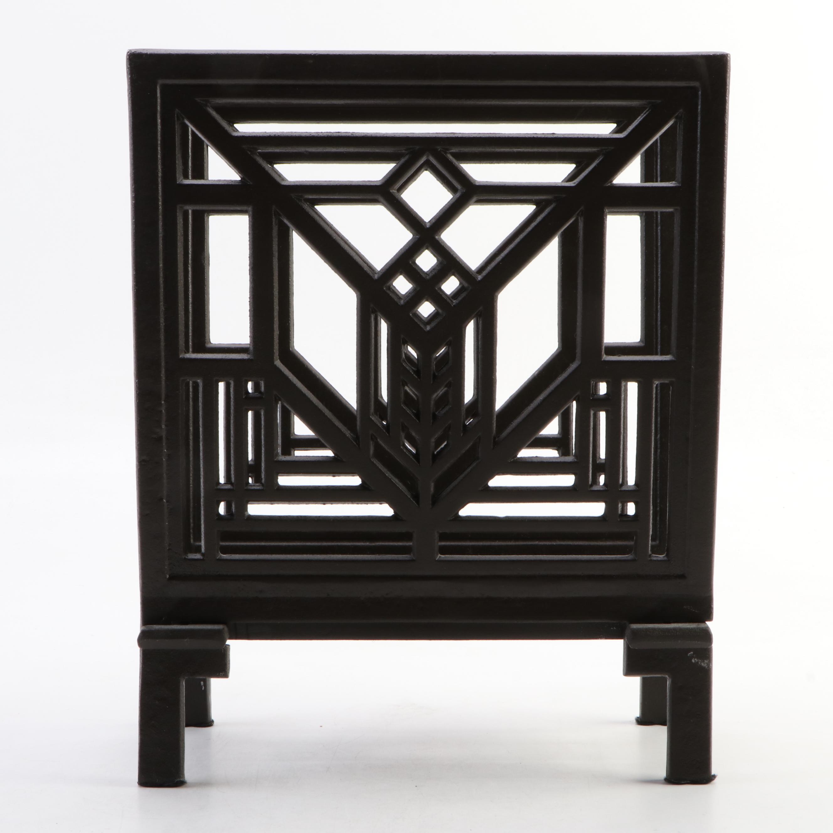 Frank Lloyd Wright "Geneva" Cast Metal Magazine Rack
