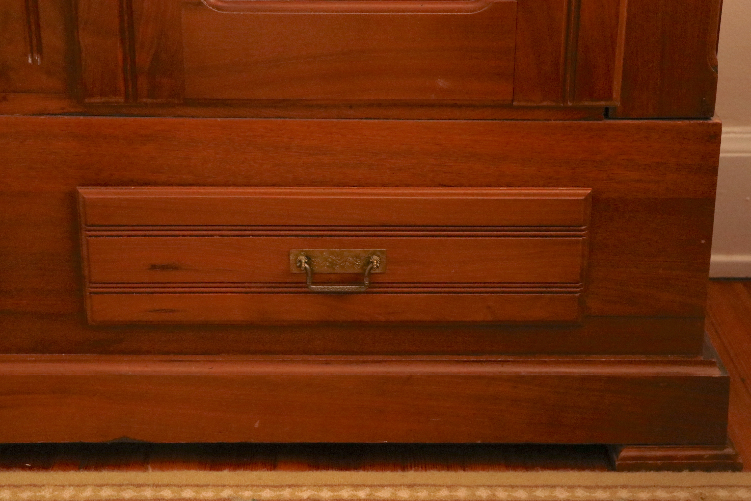 Victorian Eastlake Walnut Wardrobe, Mid to Late 19th Century