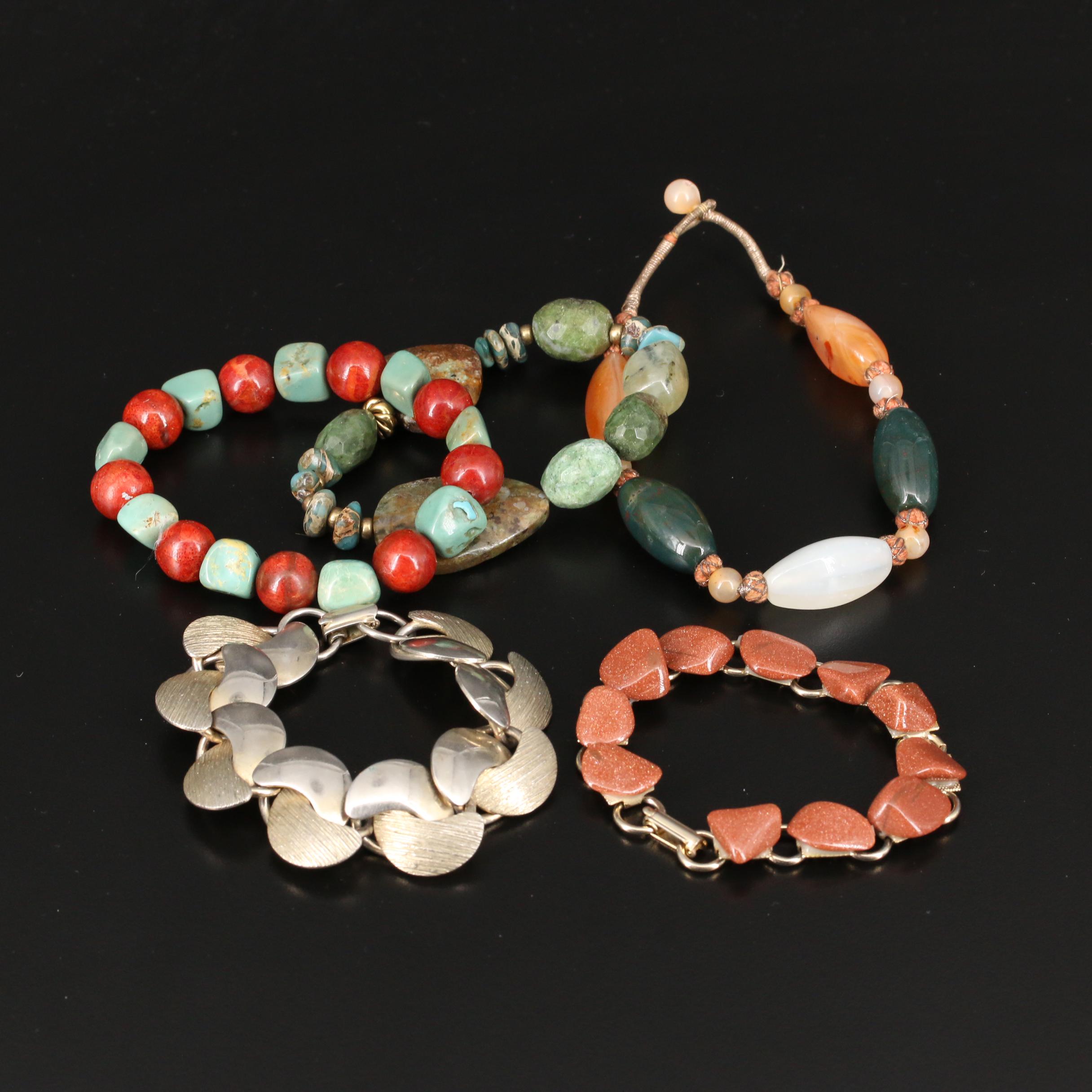 Jewelry Including Ammonite, Laurel Burch, Coral and Aventurine