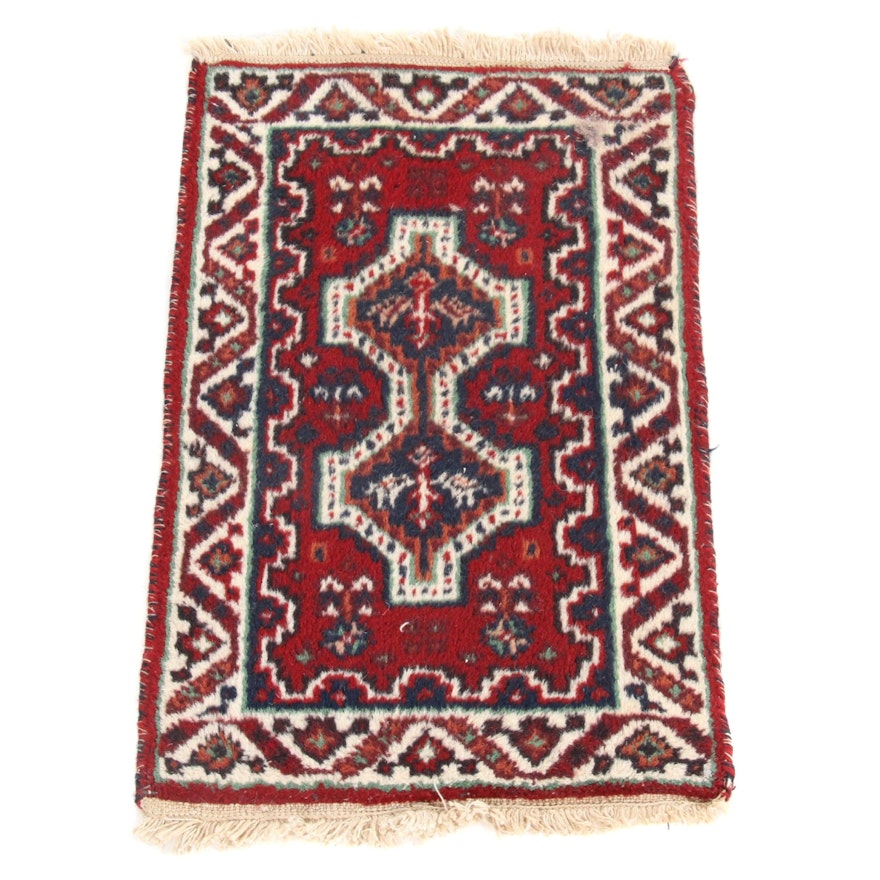 1'4 x 2'3 Hand-Knotted Indo Persian Shiraz Rug, 2000s