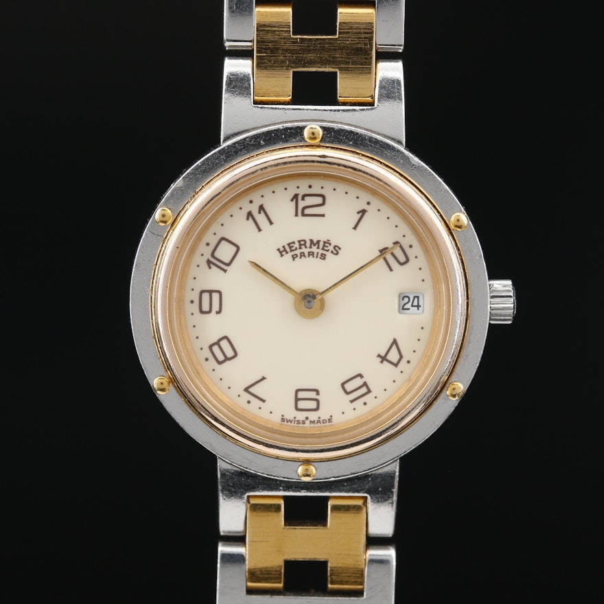 Hermès Clipper Two Tone Quartz Wristwatch