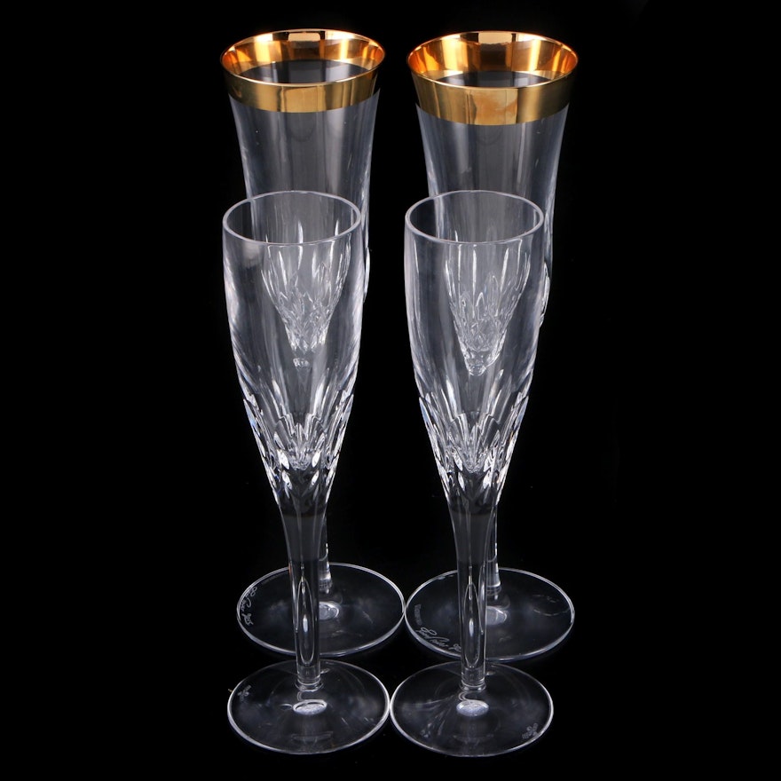 Tom Power Signed Waterford Crystal "Lismore" Champagne Flutes and More