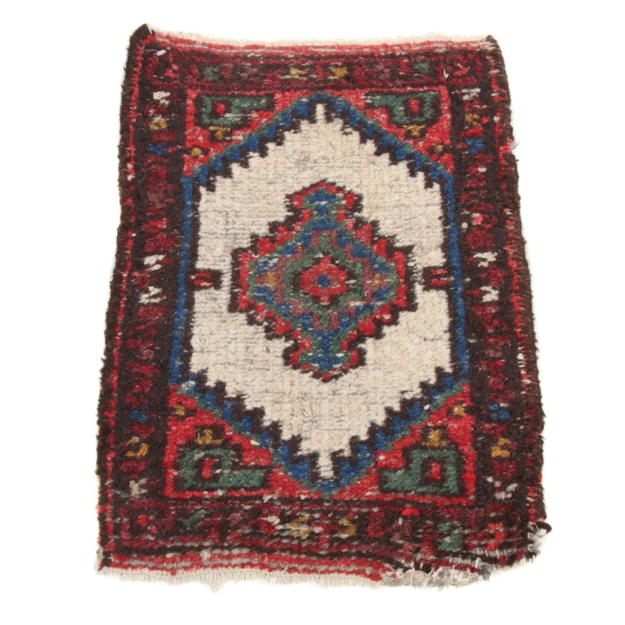 1'5 x 2'1 Hand-Knotted Persian Zanjan Rug, 1970s