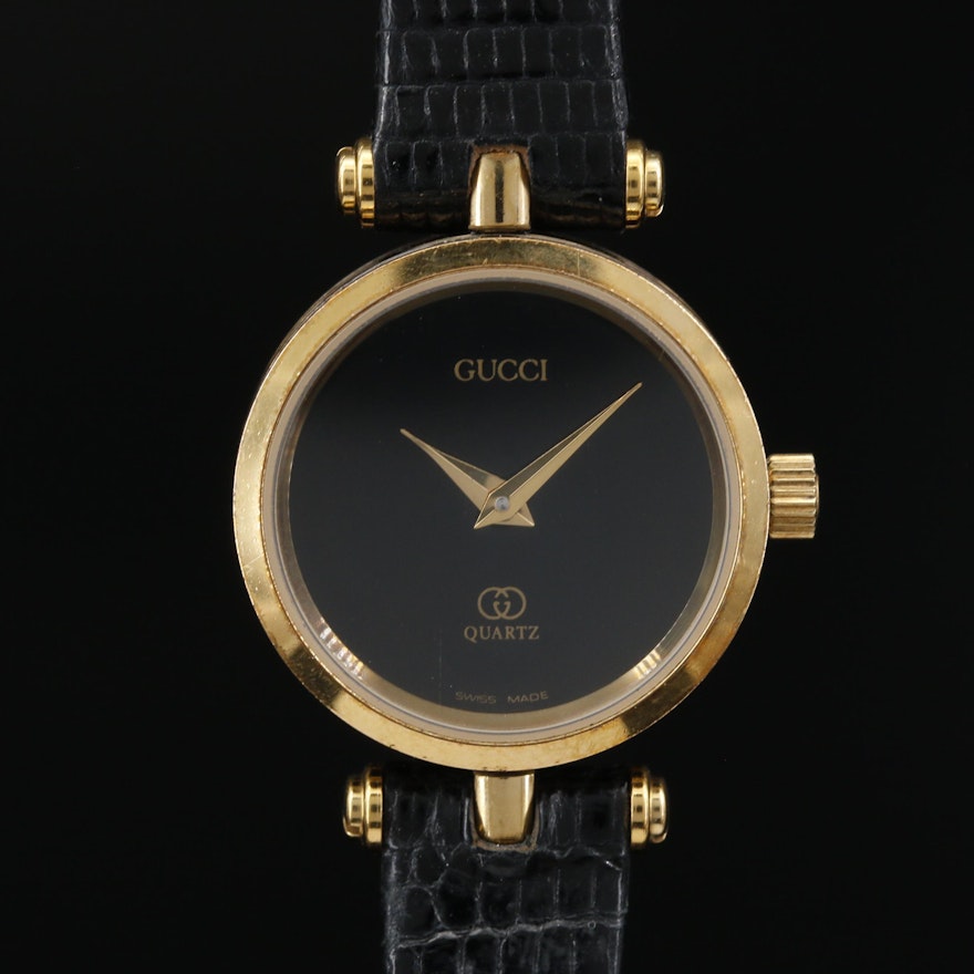 Vintage Gucci 2000L Enamel and Gold Tone Quartz Wristwatch