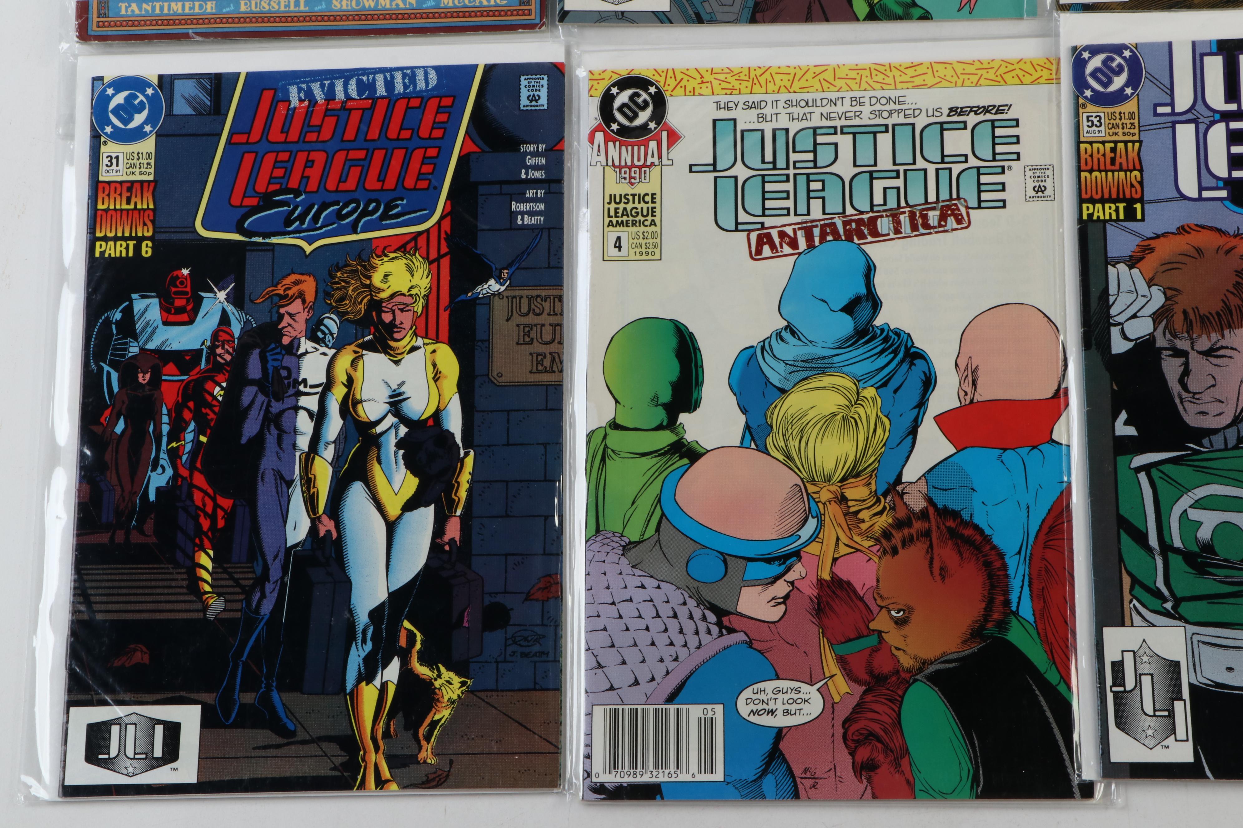 "Justice League" Comics, Including "Dark," and "International"