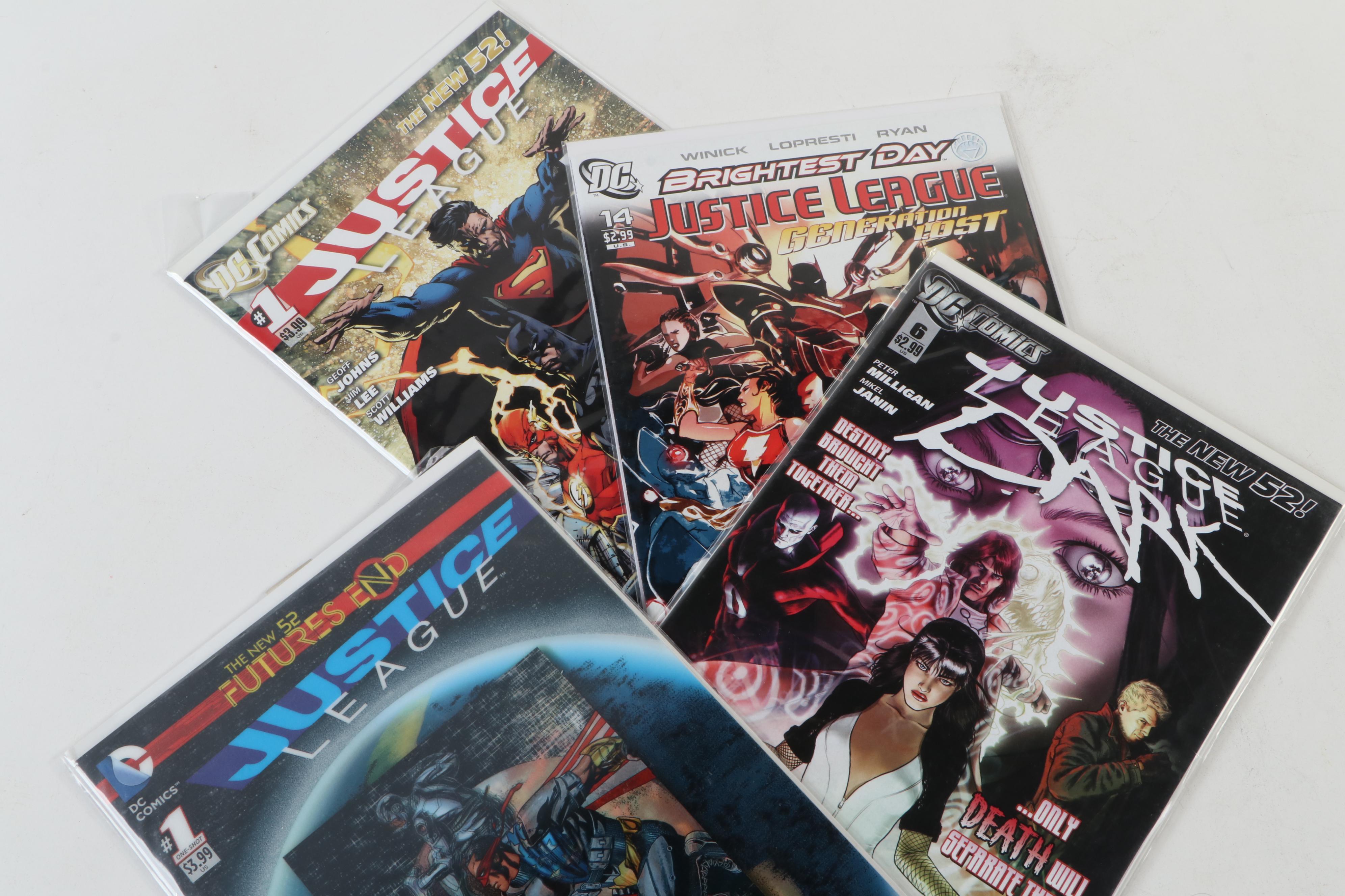 "Justice League" Comics, Including "Dark," and "International"