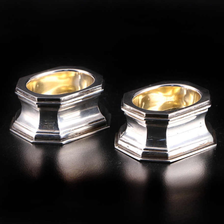 Tiffany & Co. Sterling Silver Salt Cellars with Gilt Interiors