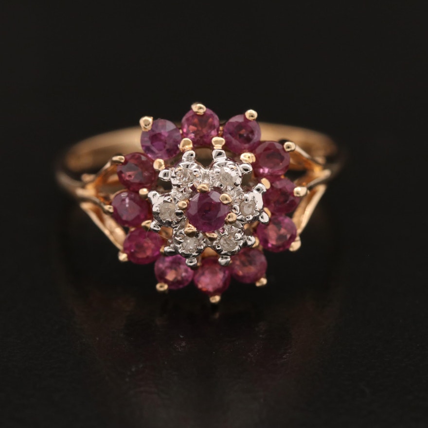 10K Ruby and Diamond Ring