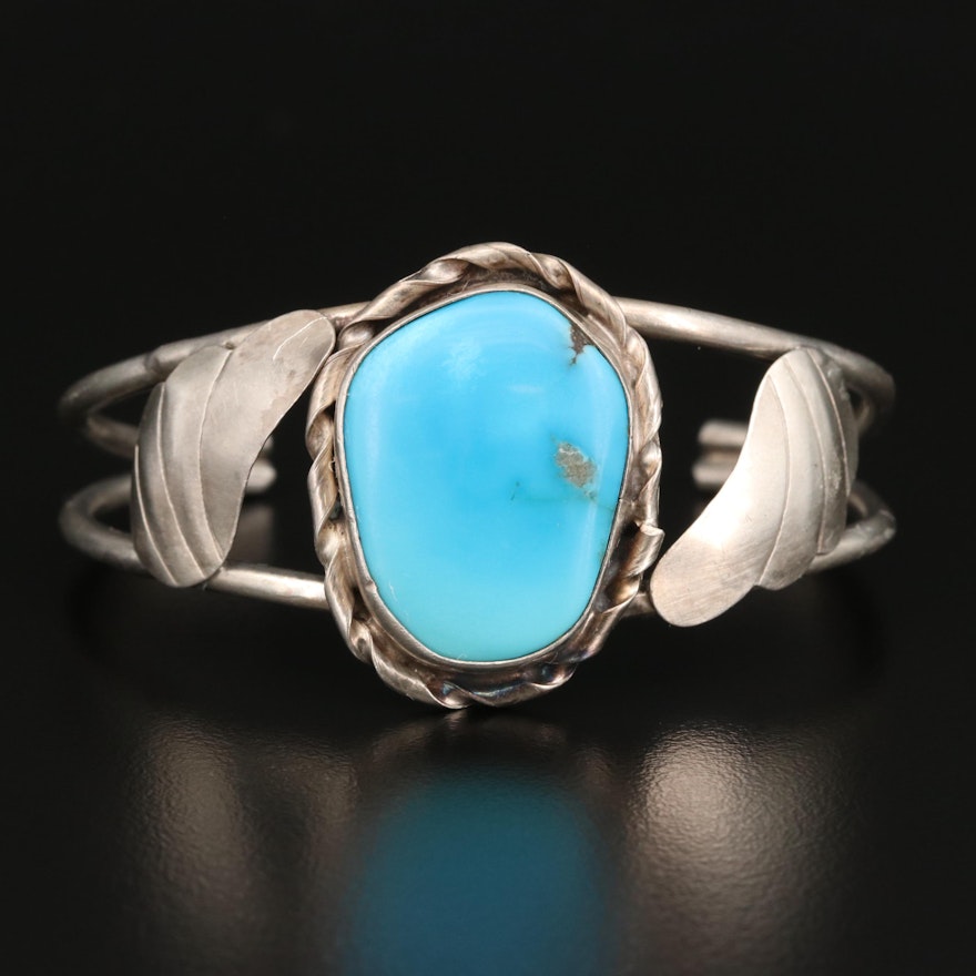 Western Sterling Silver Turquoise Cuff