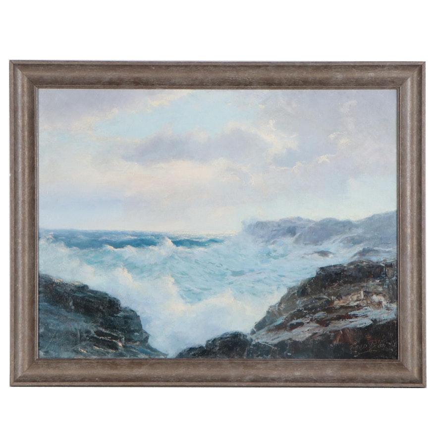 Fred Pye Seascape Oil Painting, Early to Mid-20th Century