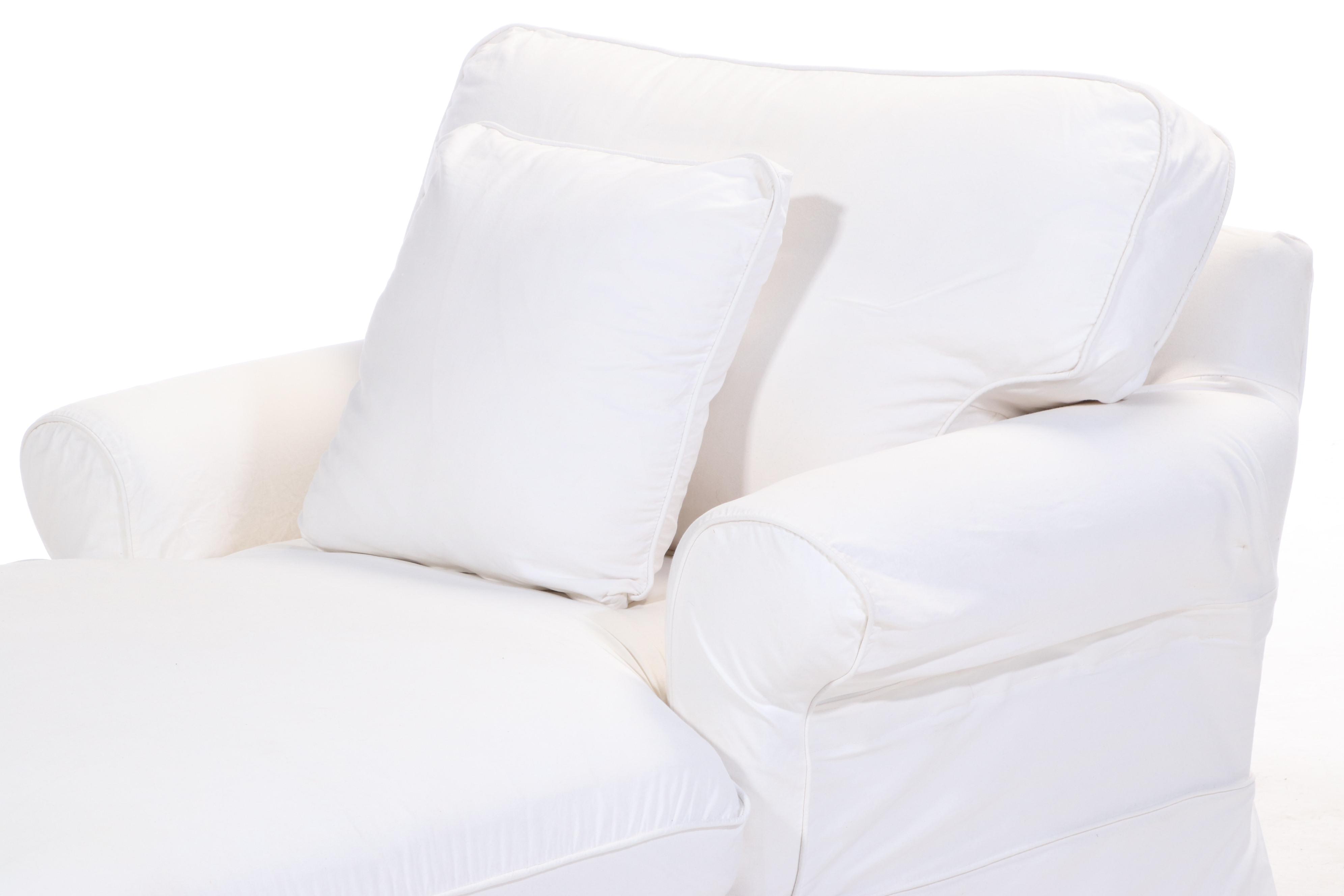 McCreary Modern Slip-Covered Chaise Lounge