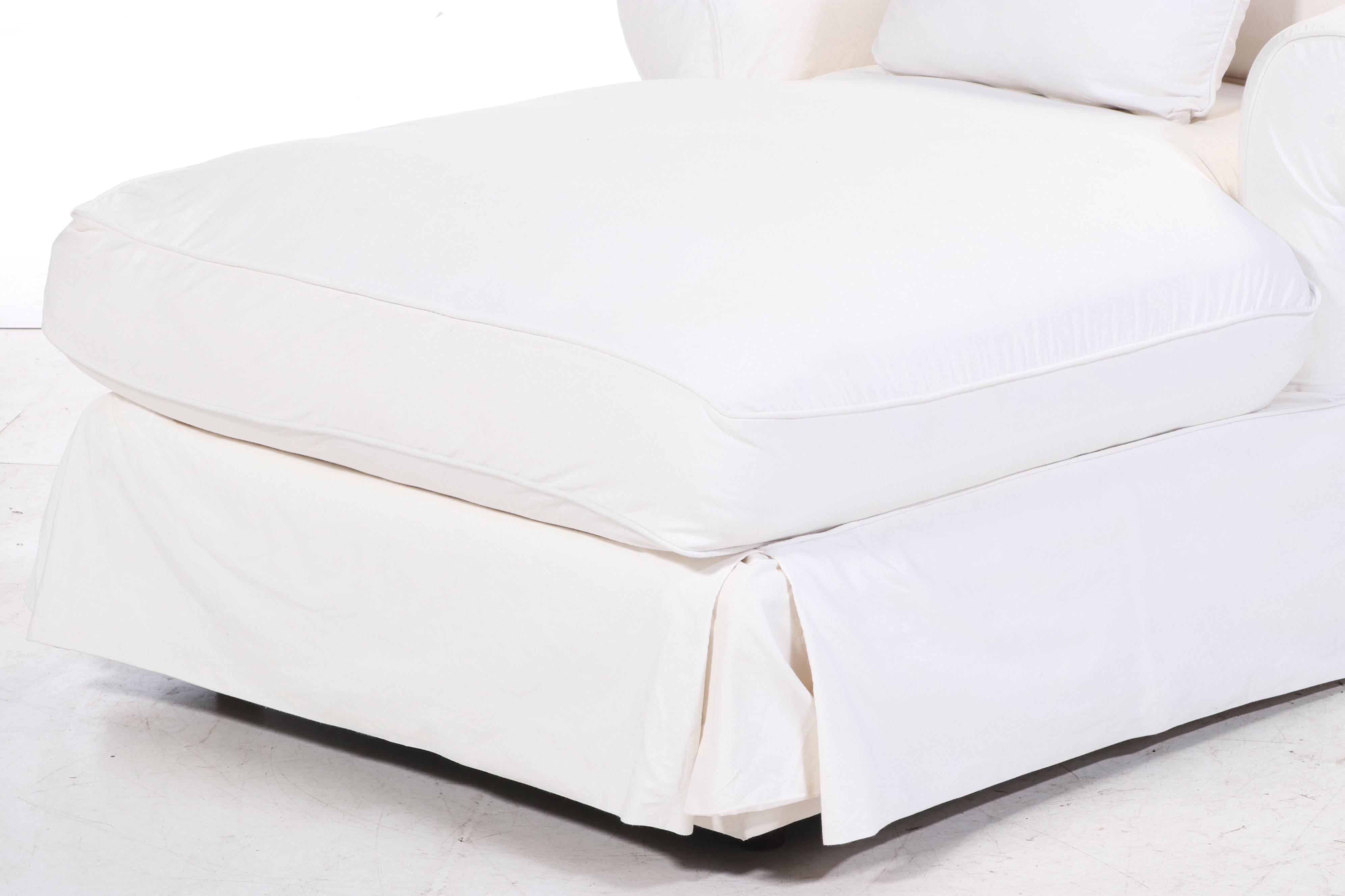 McCreary Modern Slip-Covered Chaise Lounge