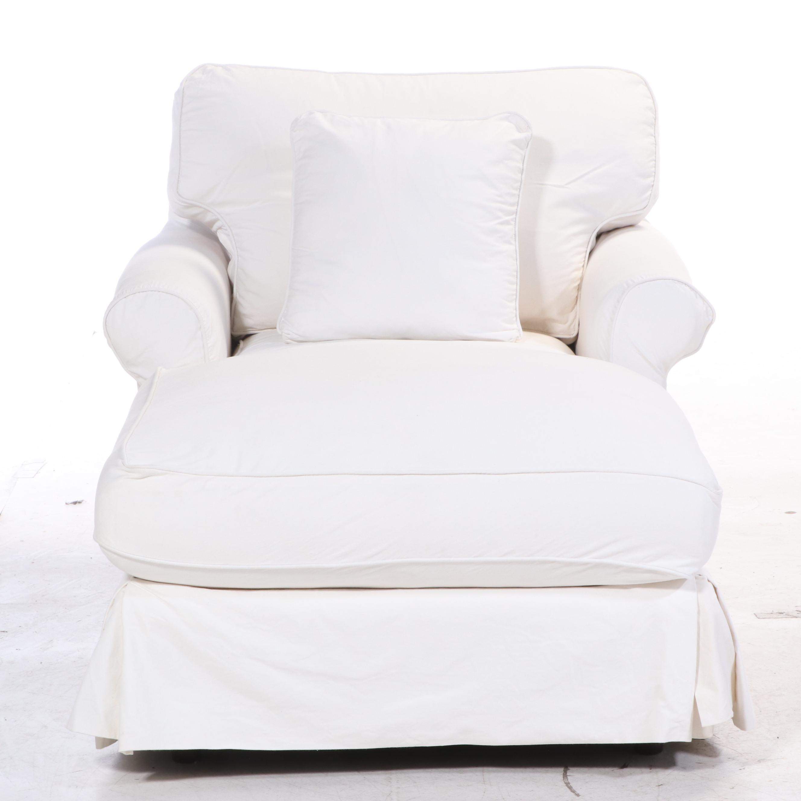 McCreary Modern Slip-Covered Chaise Lounge