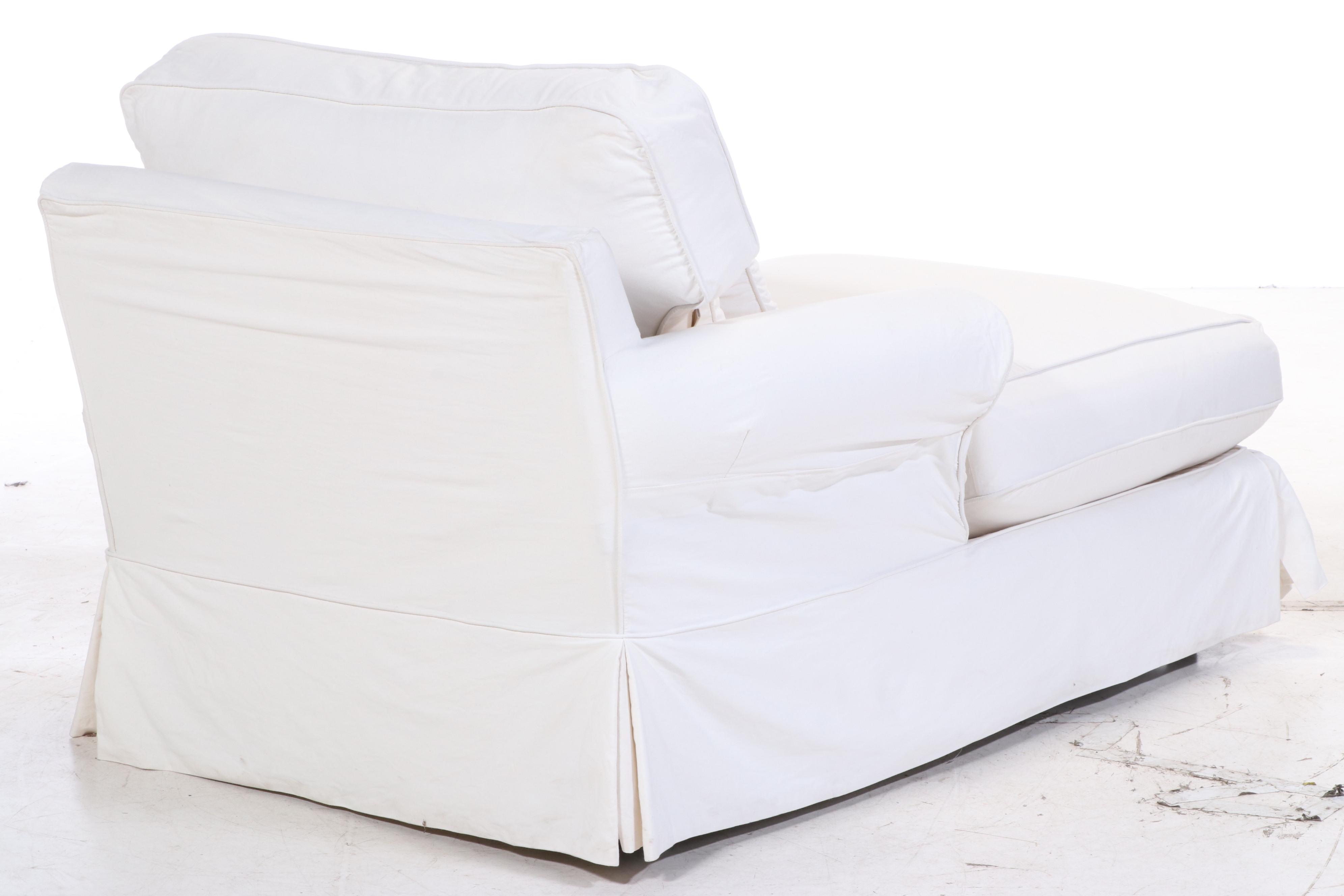 McCreary Modern Slip-Covered Chaise Lounge