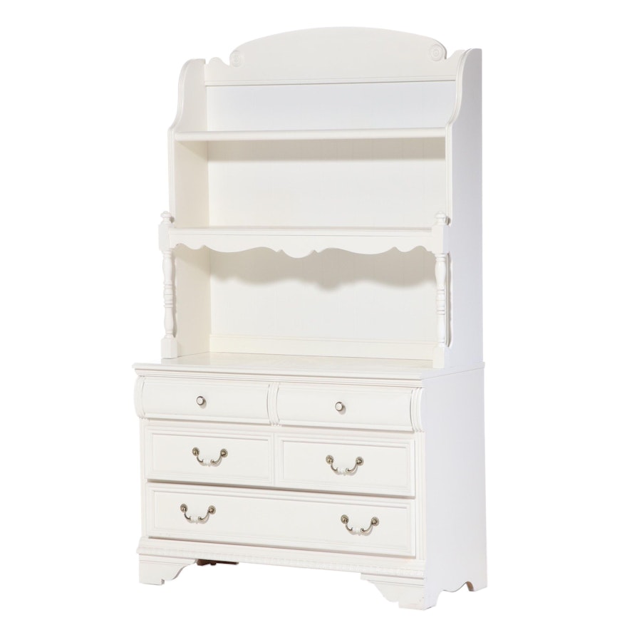 Lexington Furniture Painted Four-Drawer Chest with Hutch, Late 20th Century