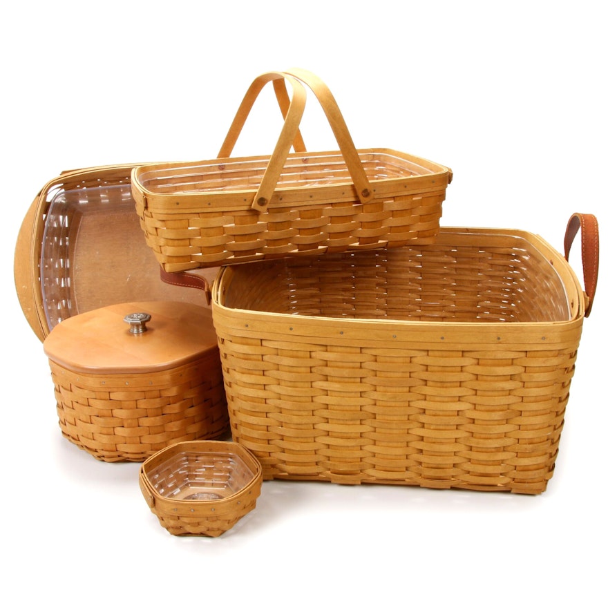 Five Handwoven Longaberger Baskets
