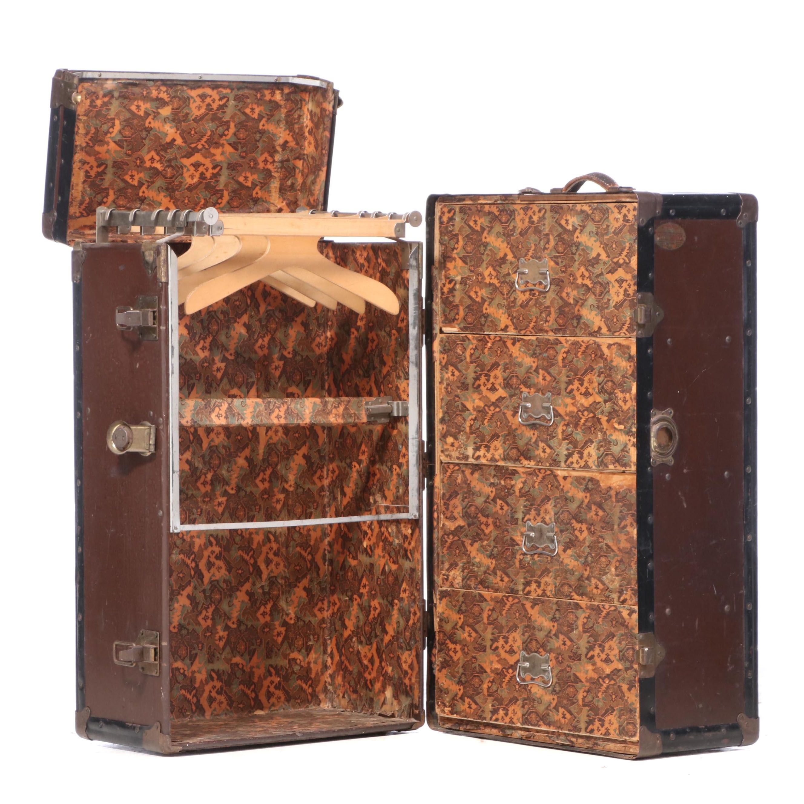 Shwayder Trunk Mfg. Co. "Samson" Steel-Clad Wardrobe Trunk, Early 20th Century