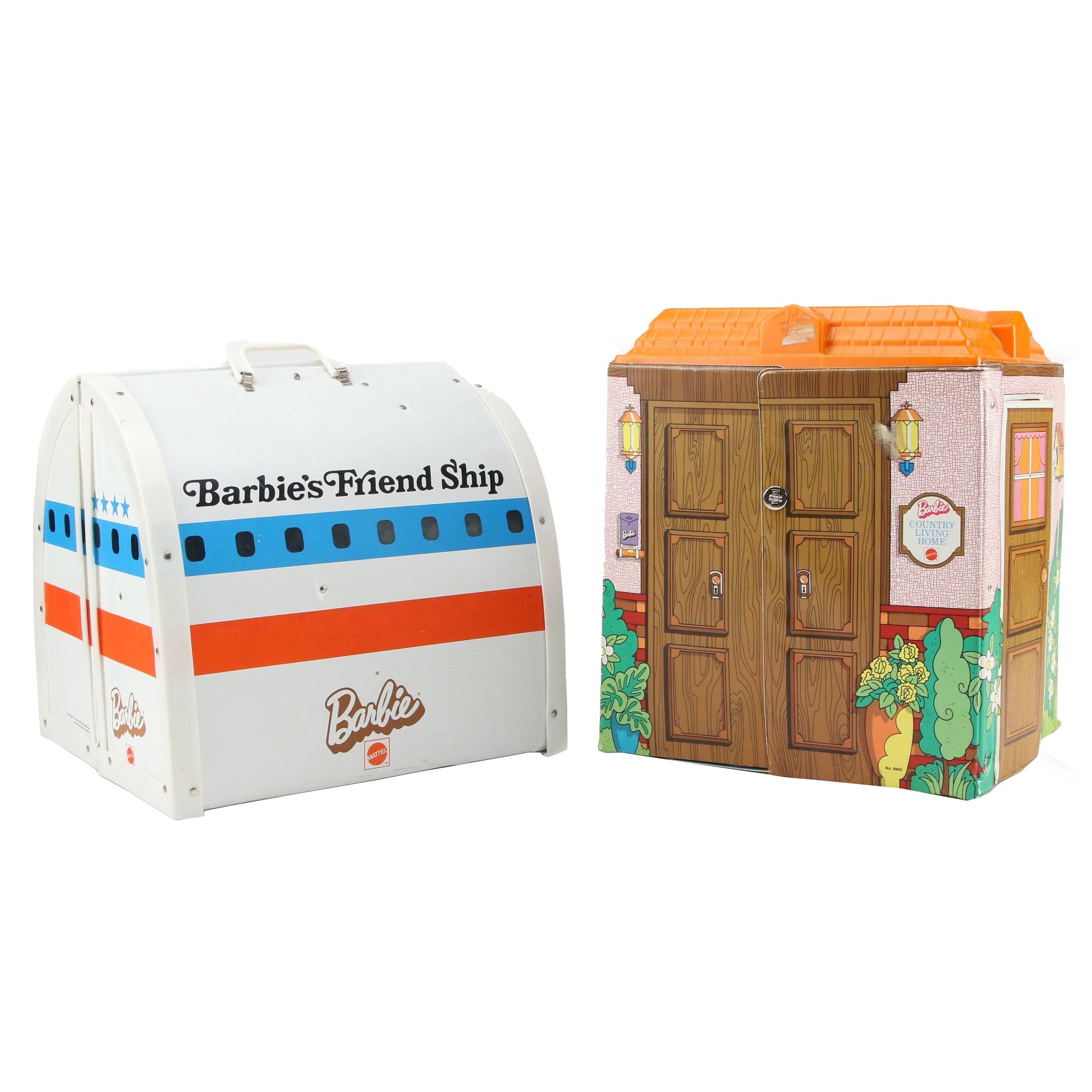 Barbie's "Friend Ship" United Airlines Vinyl Carrying Case, Mid-20th Century