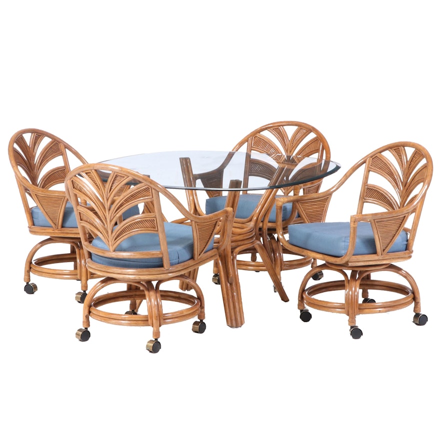 Rattan Dining Set, Late 20th Century