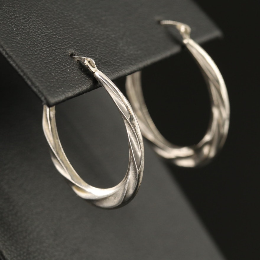 10K Twisted Hoop Earrings