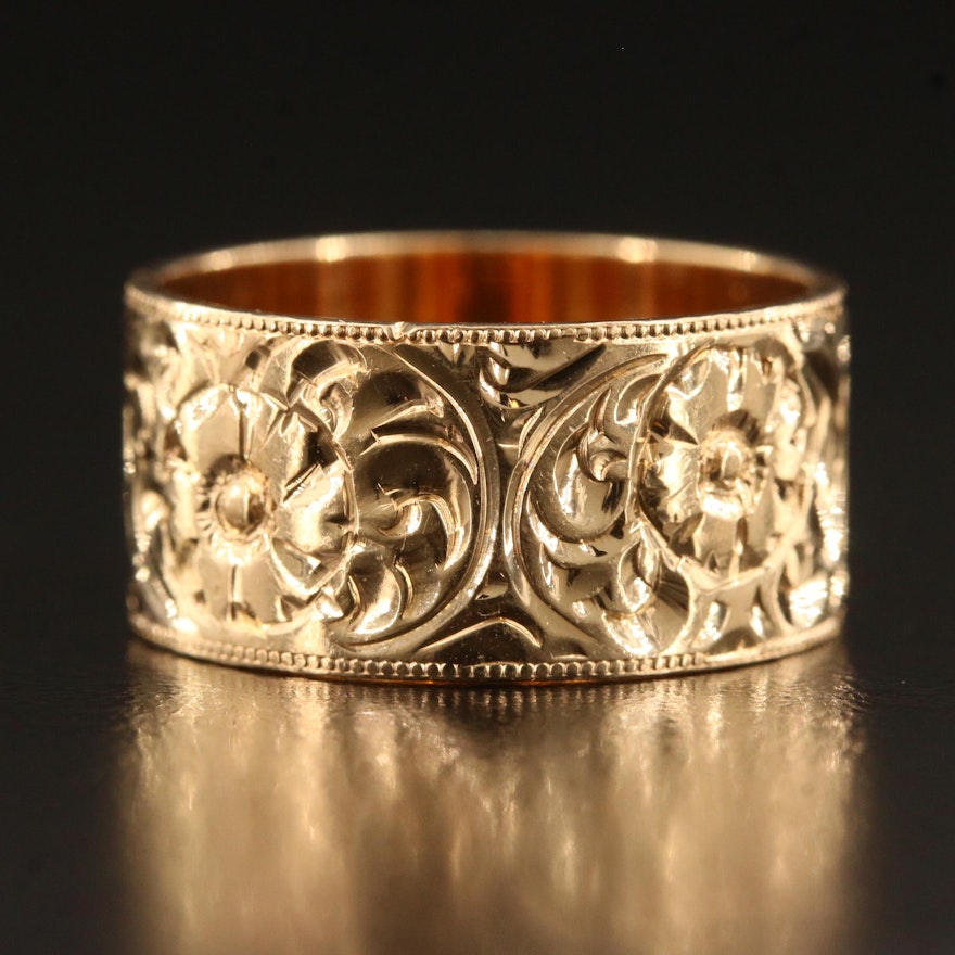 1997 Brown & Newirth 14K Floral Band