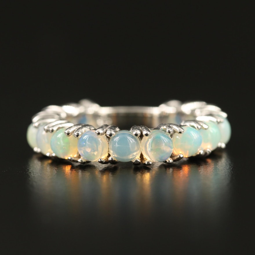 Sterling Silver Opal Band