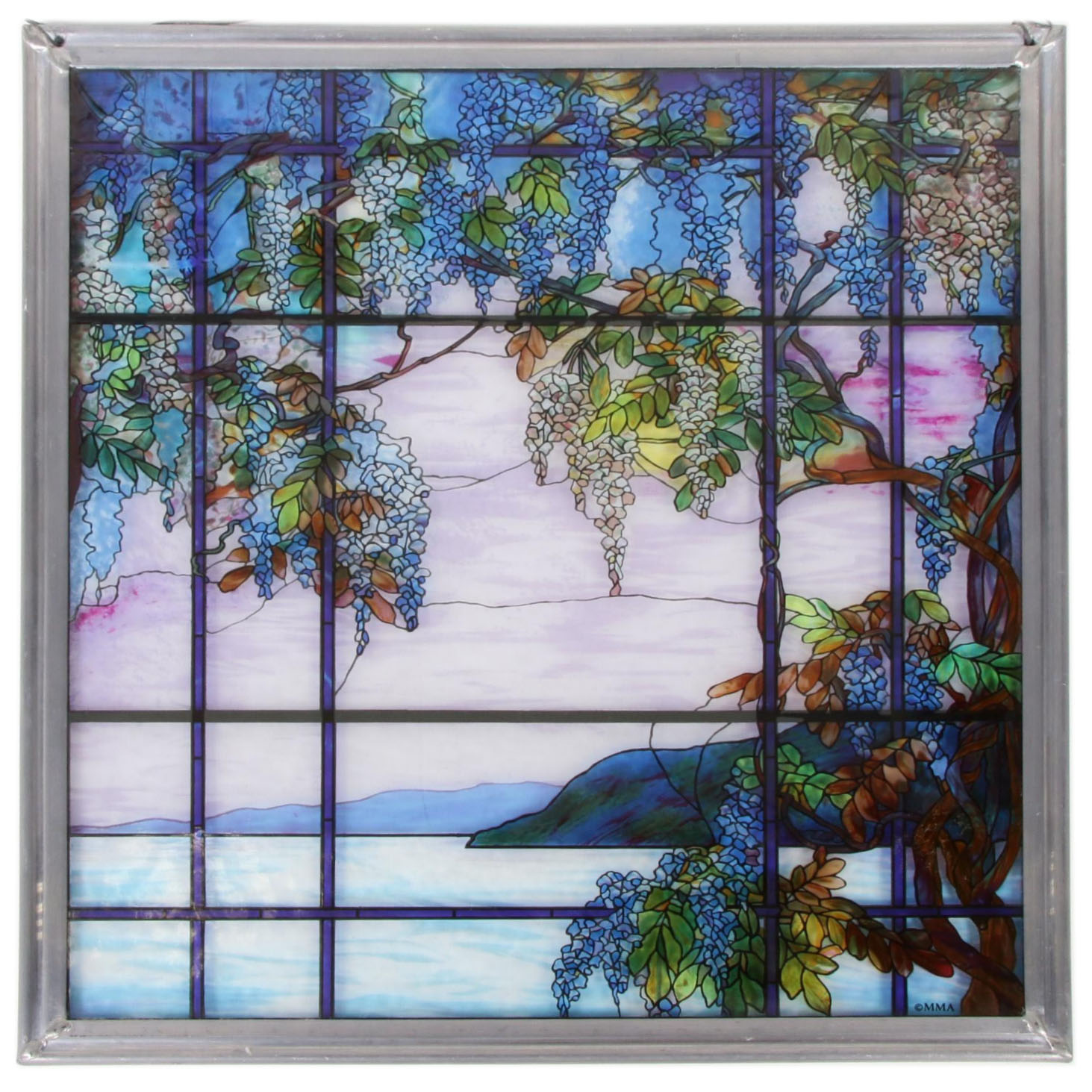 MoMA Stained Glass Sun Catcher After Louis Comfort Tiffany "Oyster Bay"
