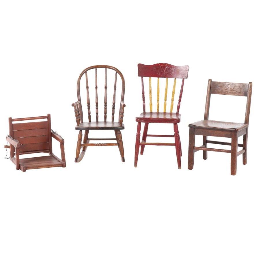 Wooden Children's Chairs, Early to Mid 20th Century