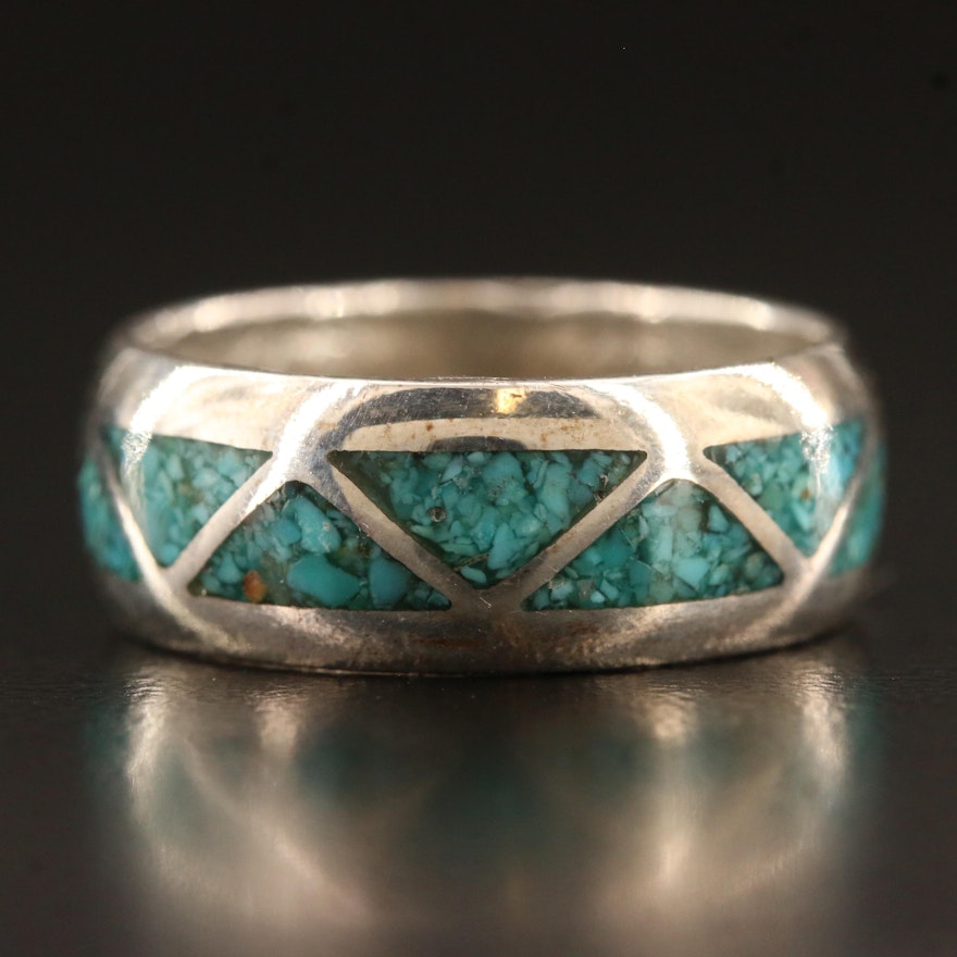Sterling Inlaid Turquoise Band