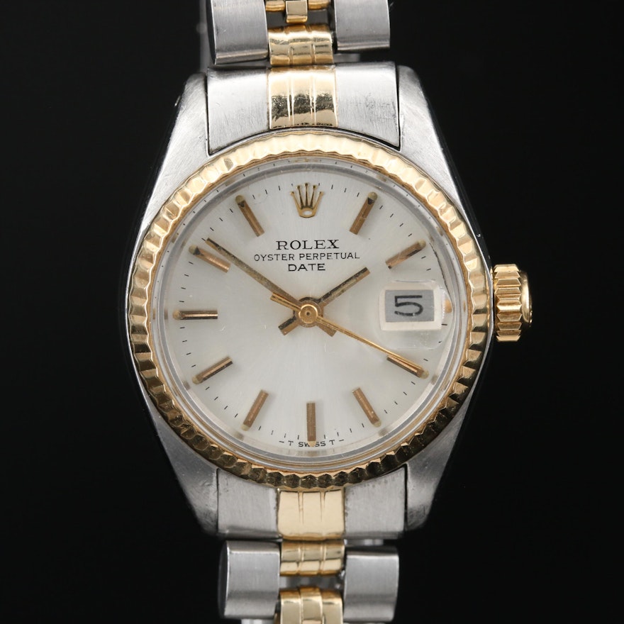 1978 Rolex Date 6917 14K Gold and Stainless Steel Automatic Wristwatch