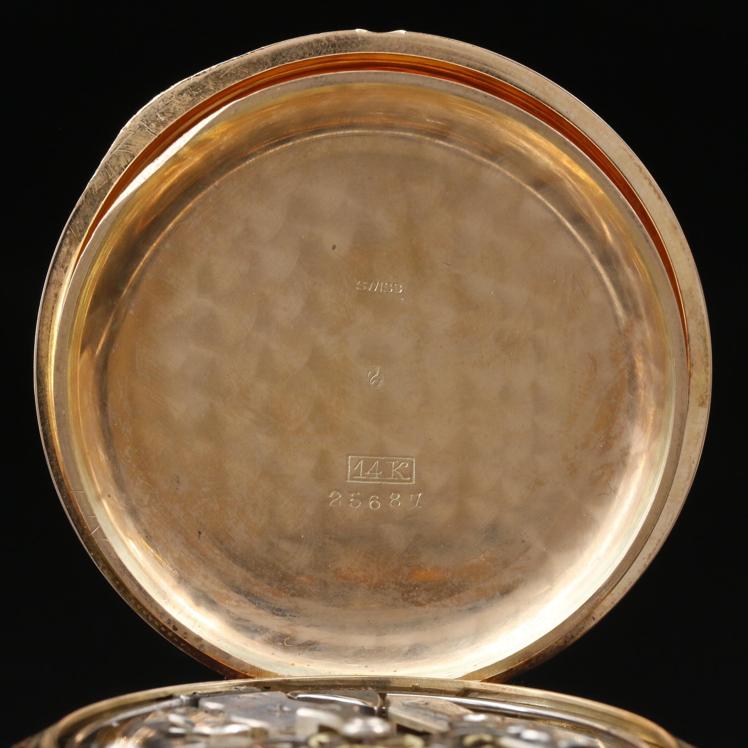 14K E. Mathey "Minute Repeater" Chronograph Pocket Watch, Circa 1890